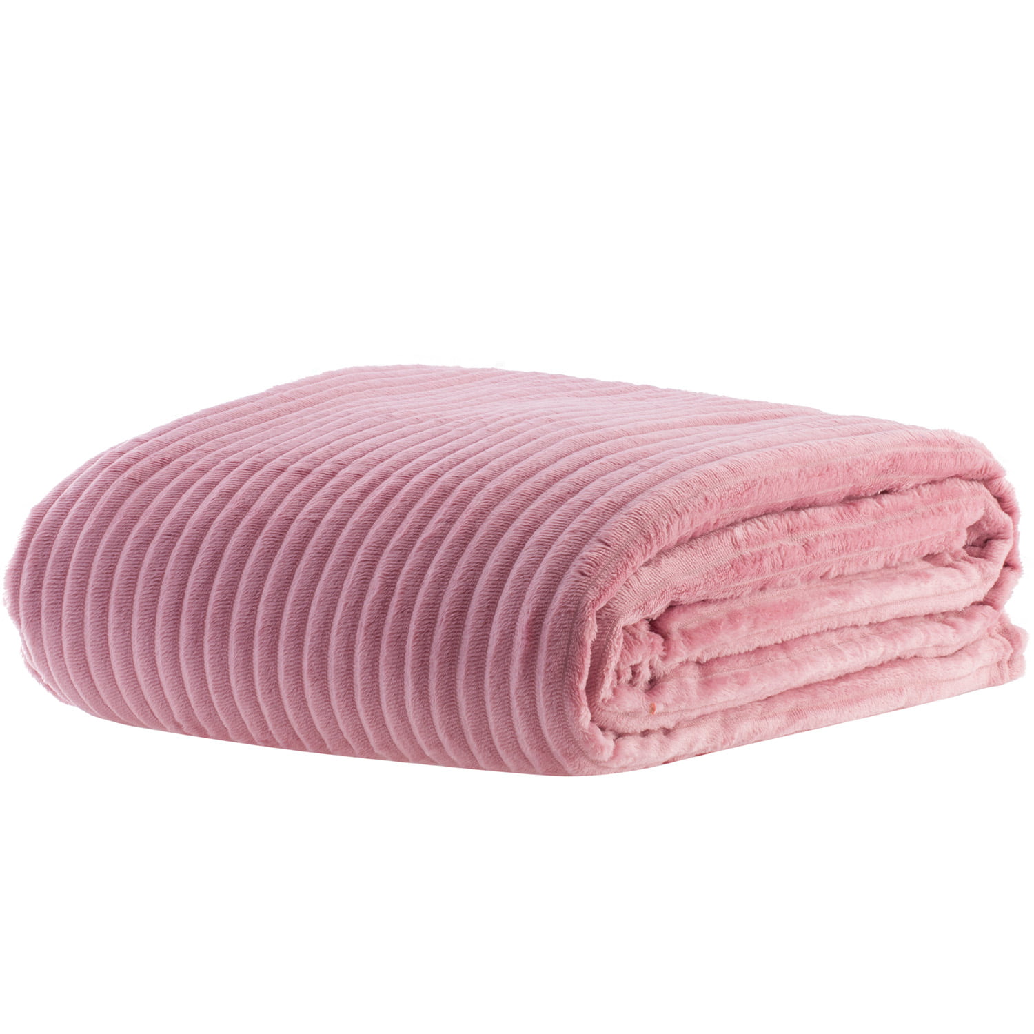Manta Cobertor Casal Canelado Premium Londres Liso 180x220cm - Rosa