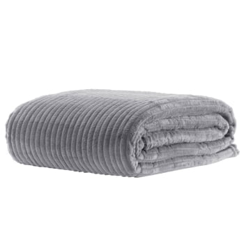 Manta Cobertor Queen Canelado Premium Londres Liso 220x240cm - Prata