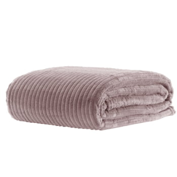 Manta Cobertor Queen Canelado Premium Londres Liso 220x240cm - Rose